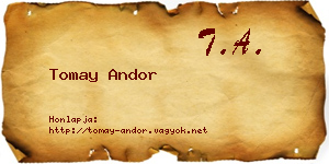 Tomay Andor névjegykártya